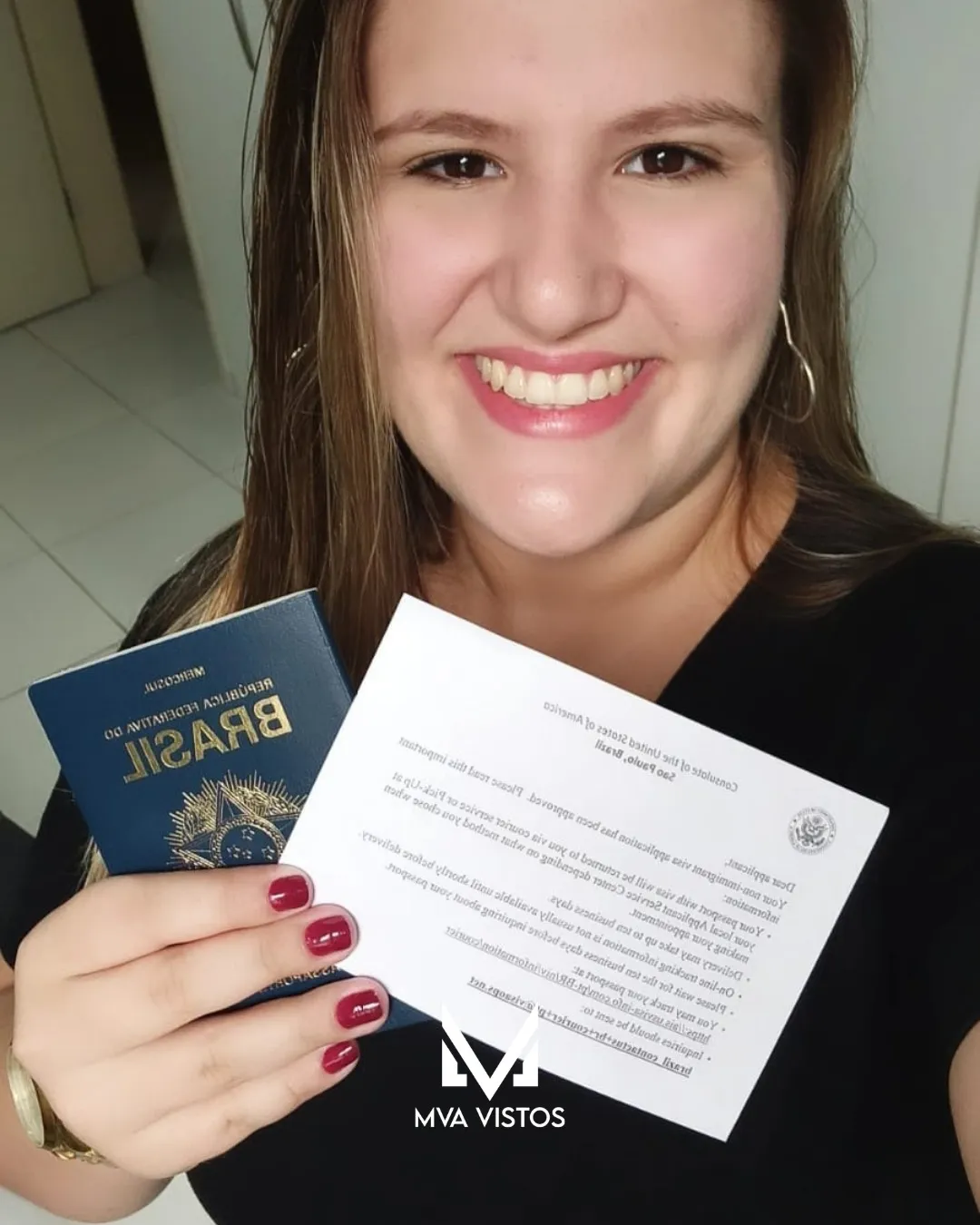 Visto de turismo para os Estados Unidos emitido pela MVA Vistos