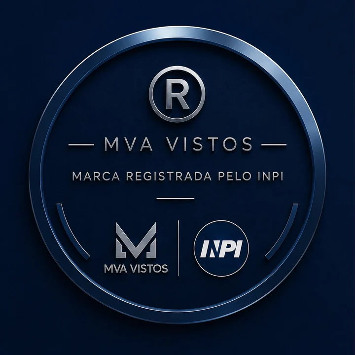 Selo: MVA Vistos, marca registrada pelo INPI